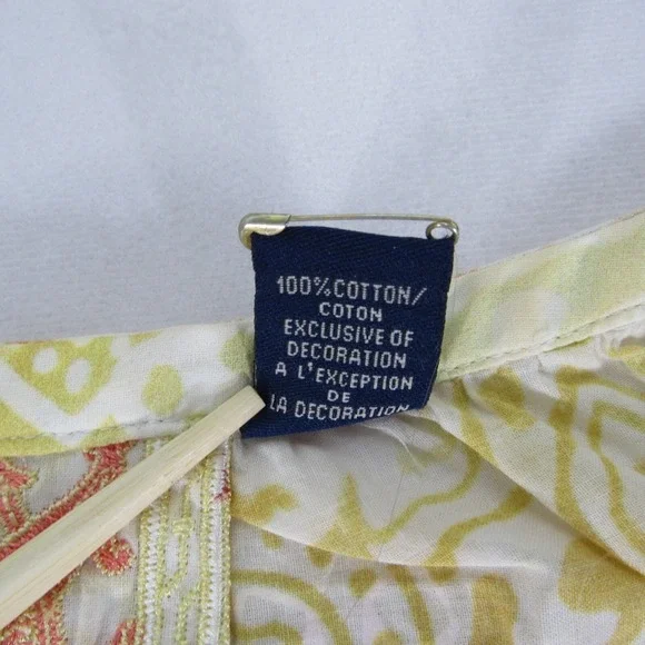 Robert‎ Graham Tunic Top Womens Size XL Blouse Paisley Embroidered Split Neck - Picture 7 of 8